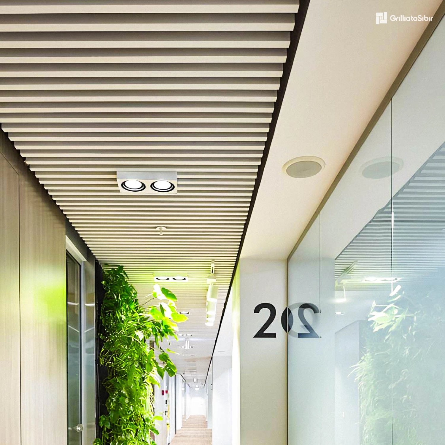 Кубообразный потолок Мультикуб 50/50 в белом цвет в офисе