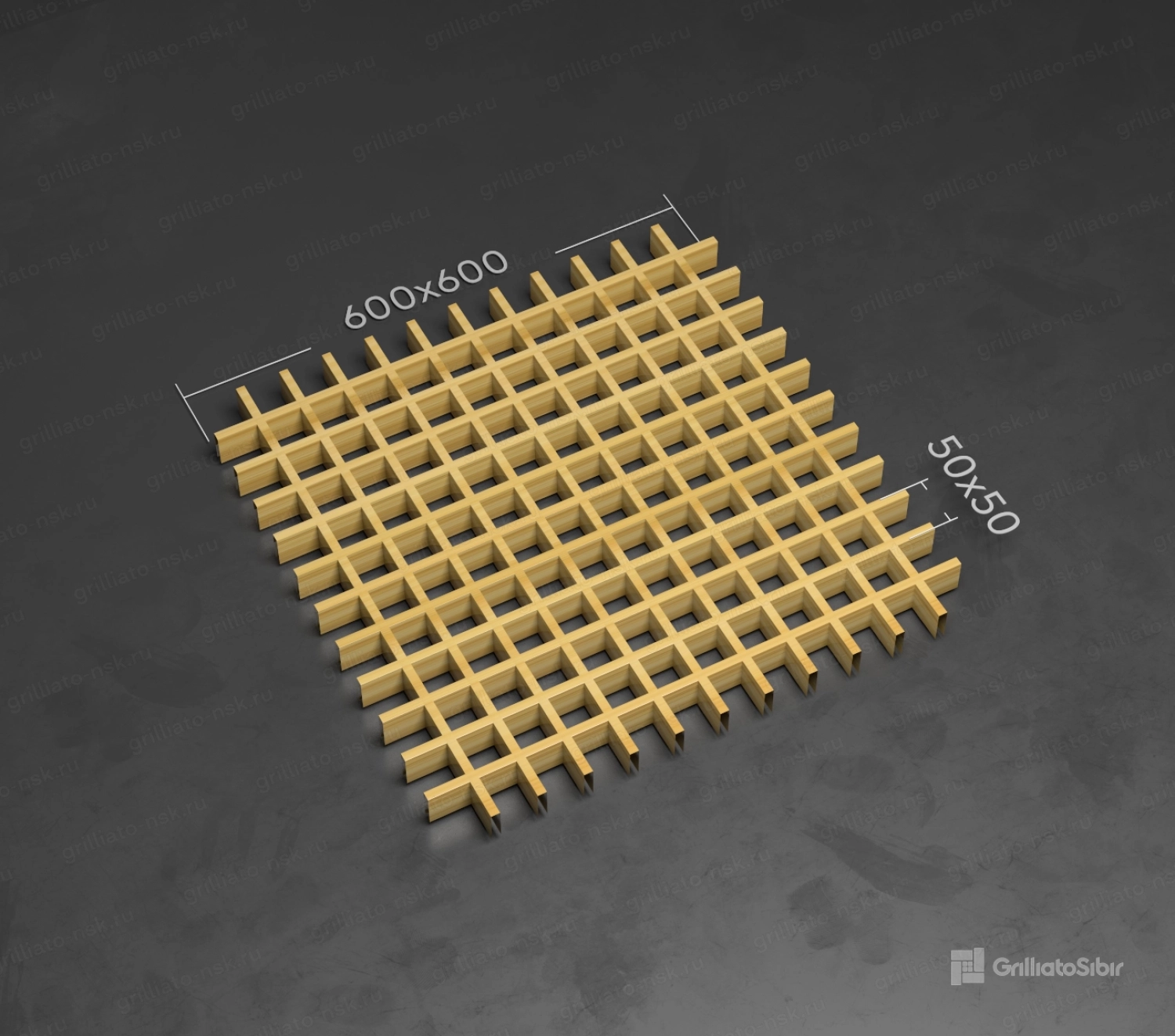 Грильято 50x50 с текстурой дерева дуб селект